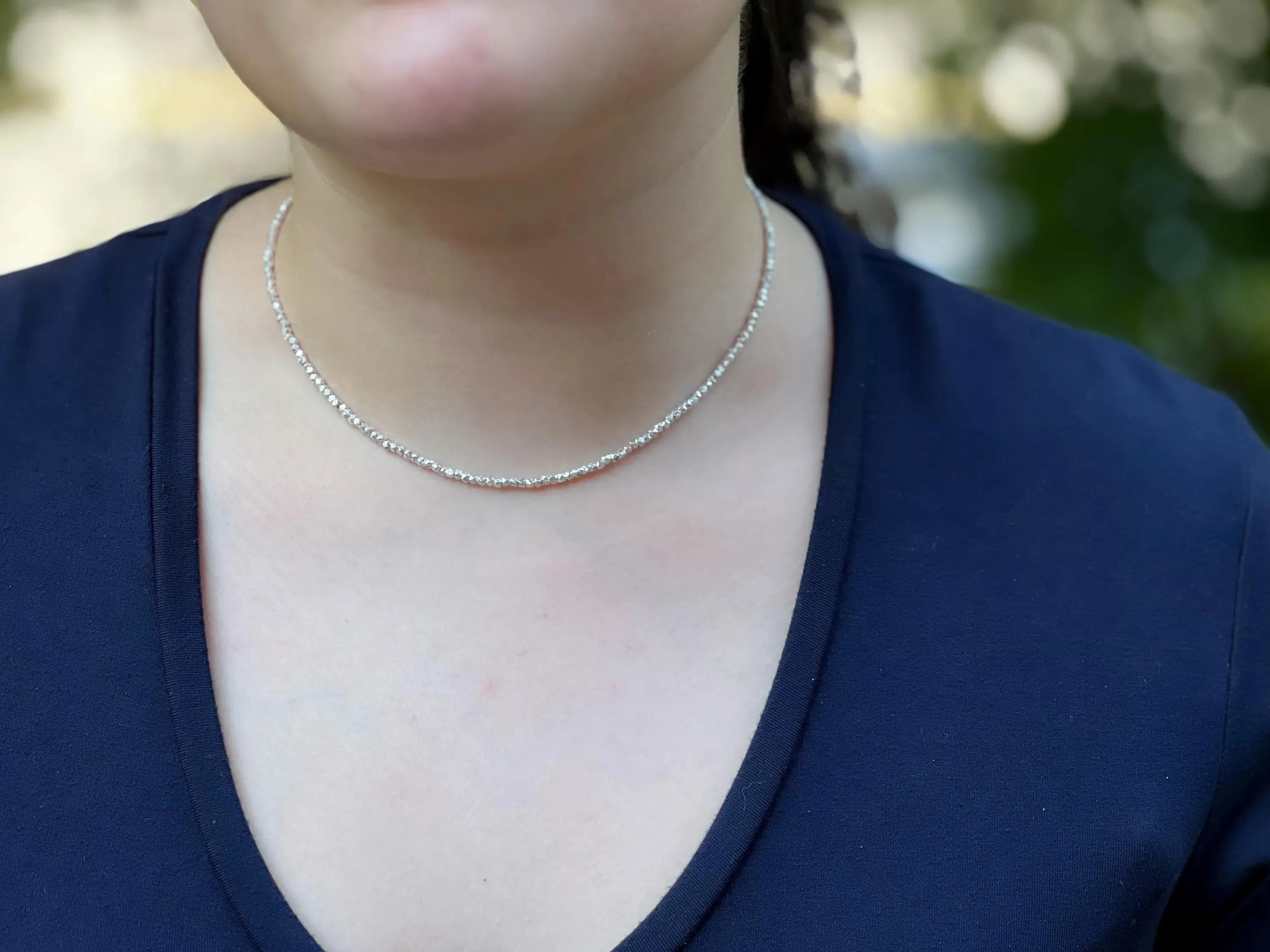 Silver Nuggets Necklace