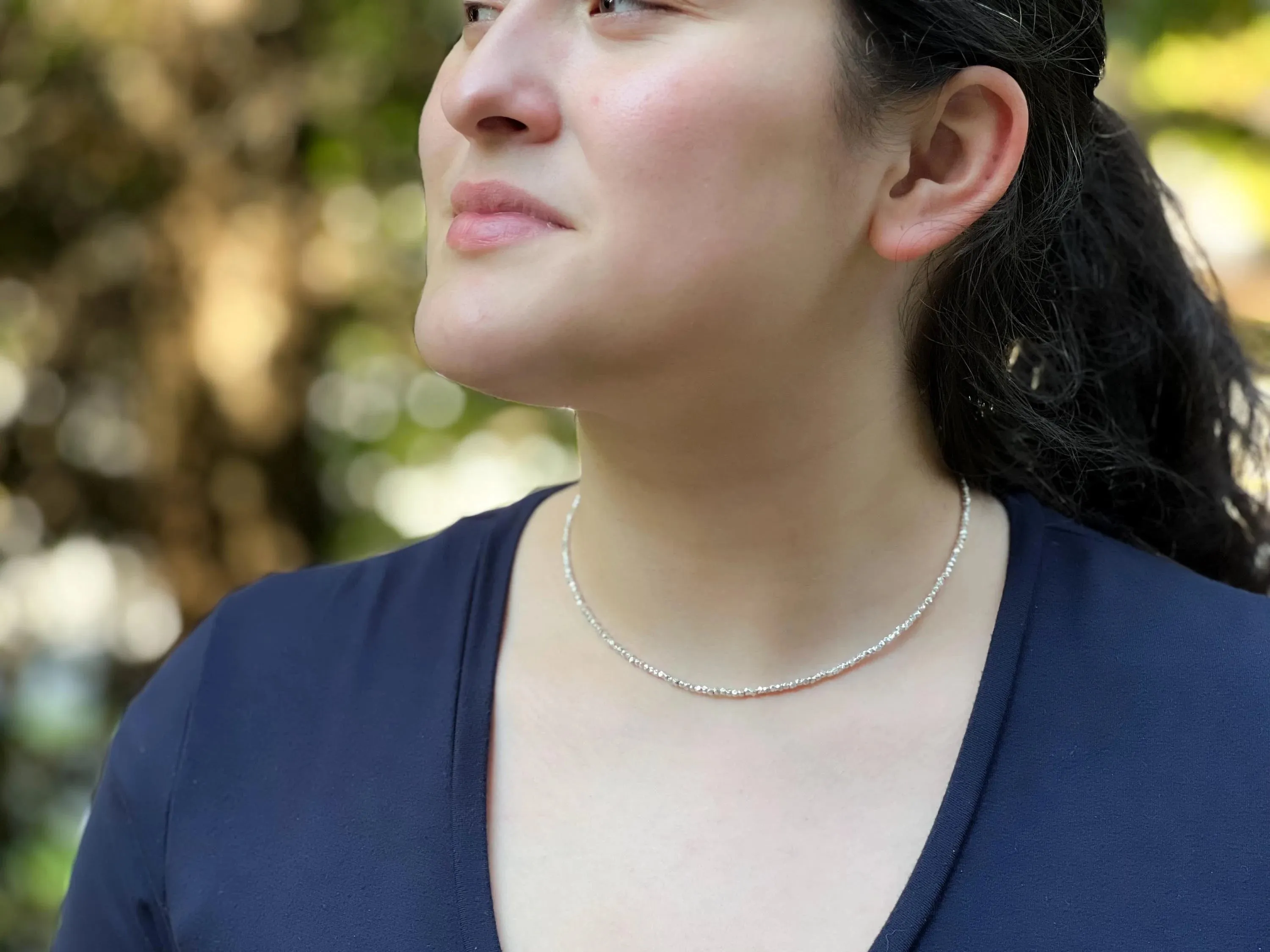 Silver Nuggets Necklace
