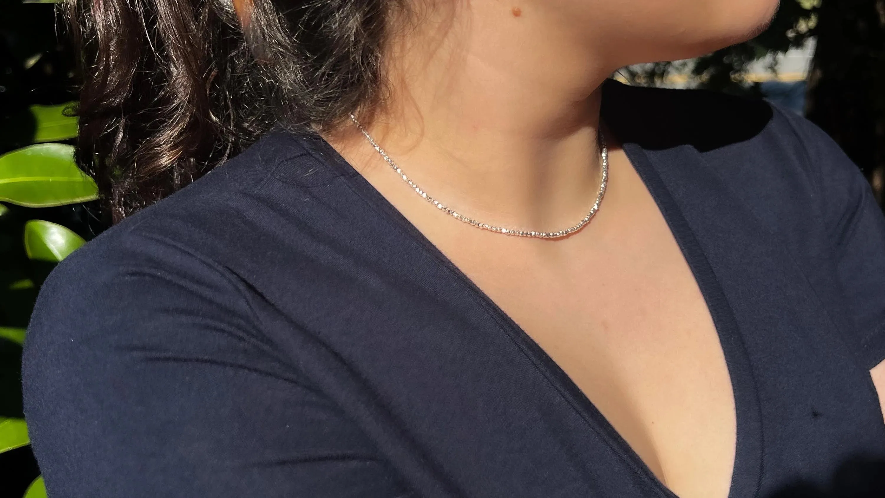 Silver Nuggets Necklace