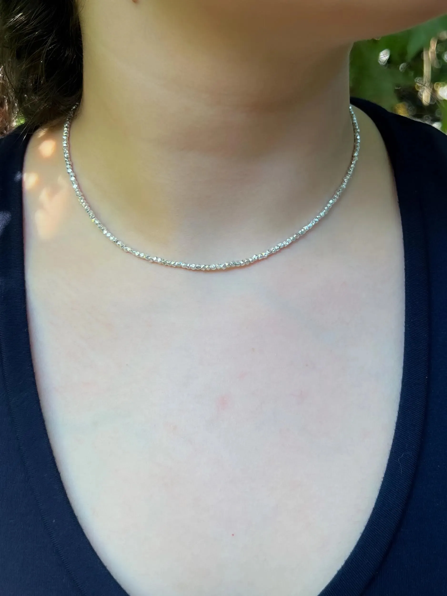 Silver Nuggets Necklace