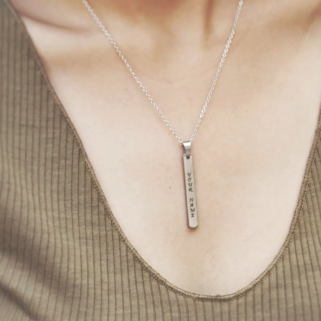 Small Size l Shape Pendant With Thin Chain for Men & Women -  Silver Color