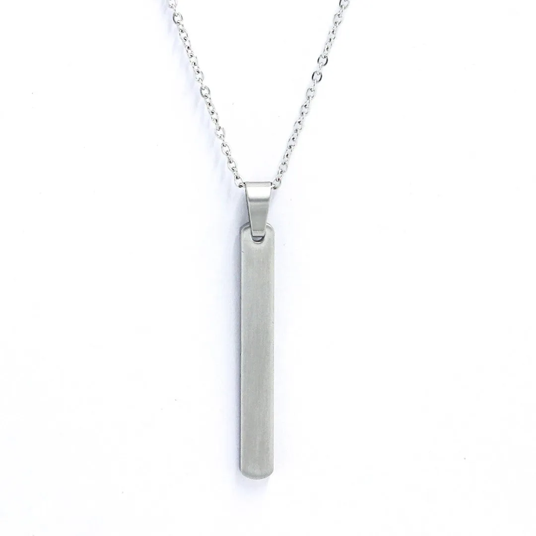 Small Size l Shape Pendant With Thin Chain for Men & Women -  Silver Color
