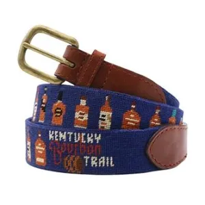 Smathers & Branson Needlepoint Belt With Kentucky Bourbon Trail Bottles