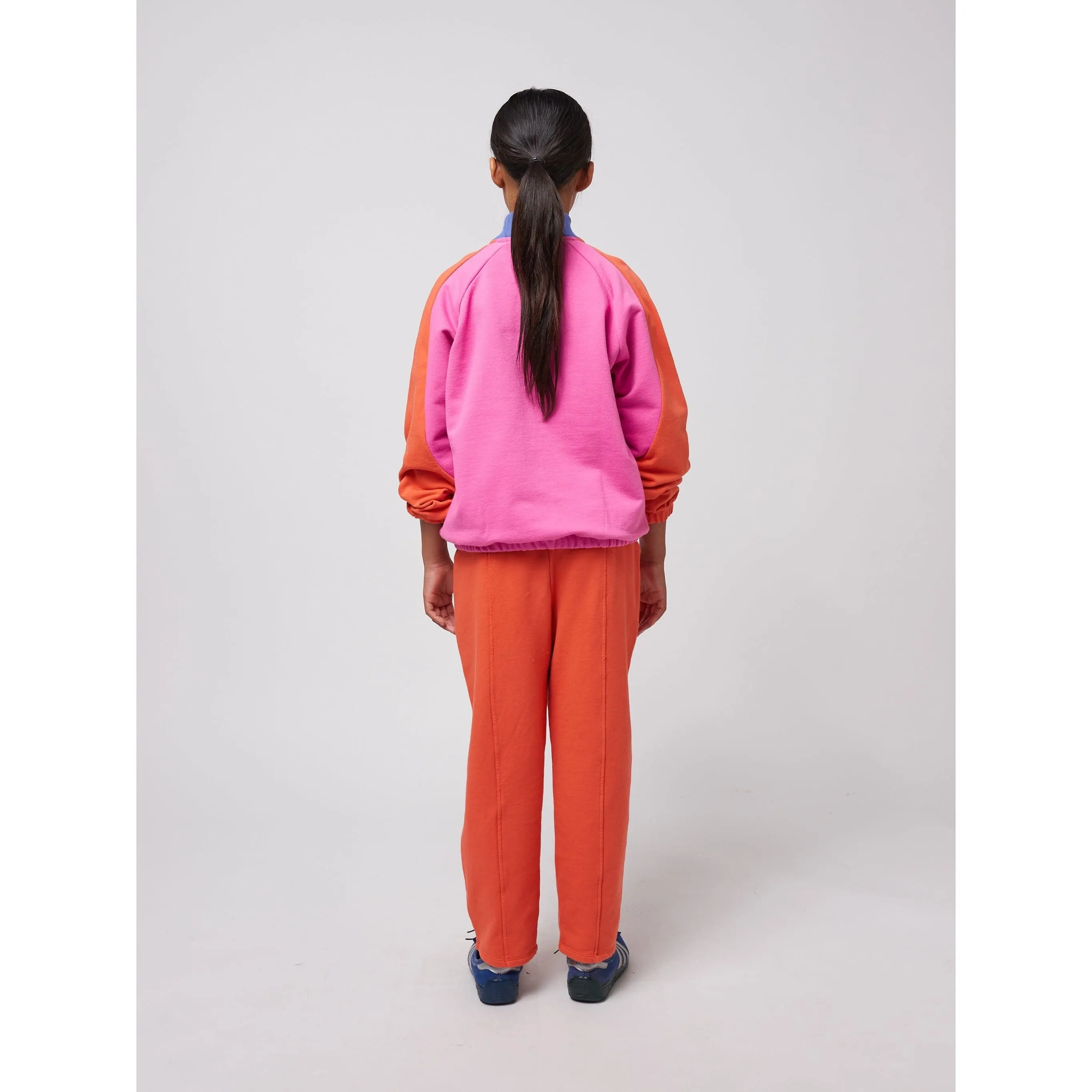 Smiling Color Block 1/4 Zipped Sweatshirt