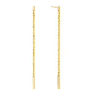 Snake Chain Drop Stud Earring 14K