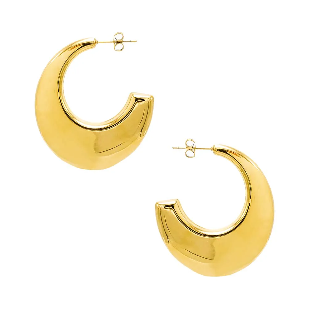 Solid Wide Flat Hoop Earring