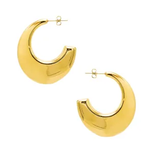 Solid Wide Flat Hoop Earring