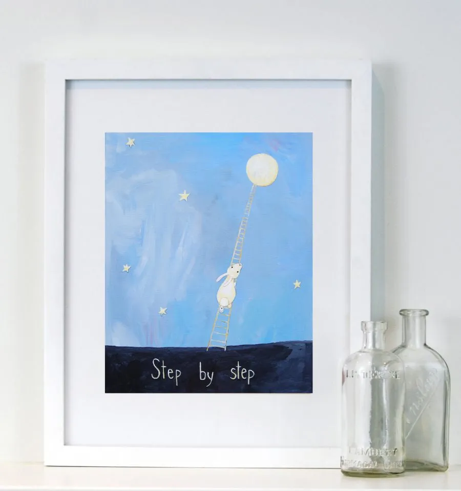 Step by Step  - Nursery Quote Art