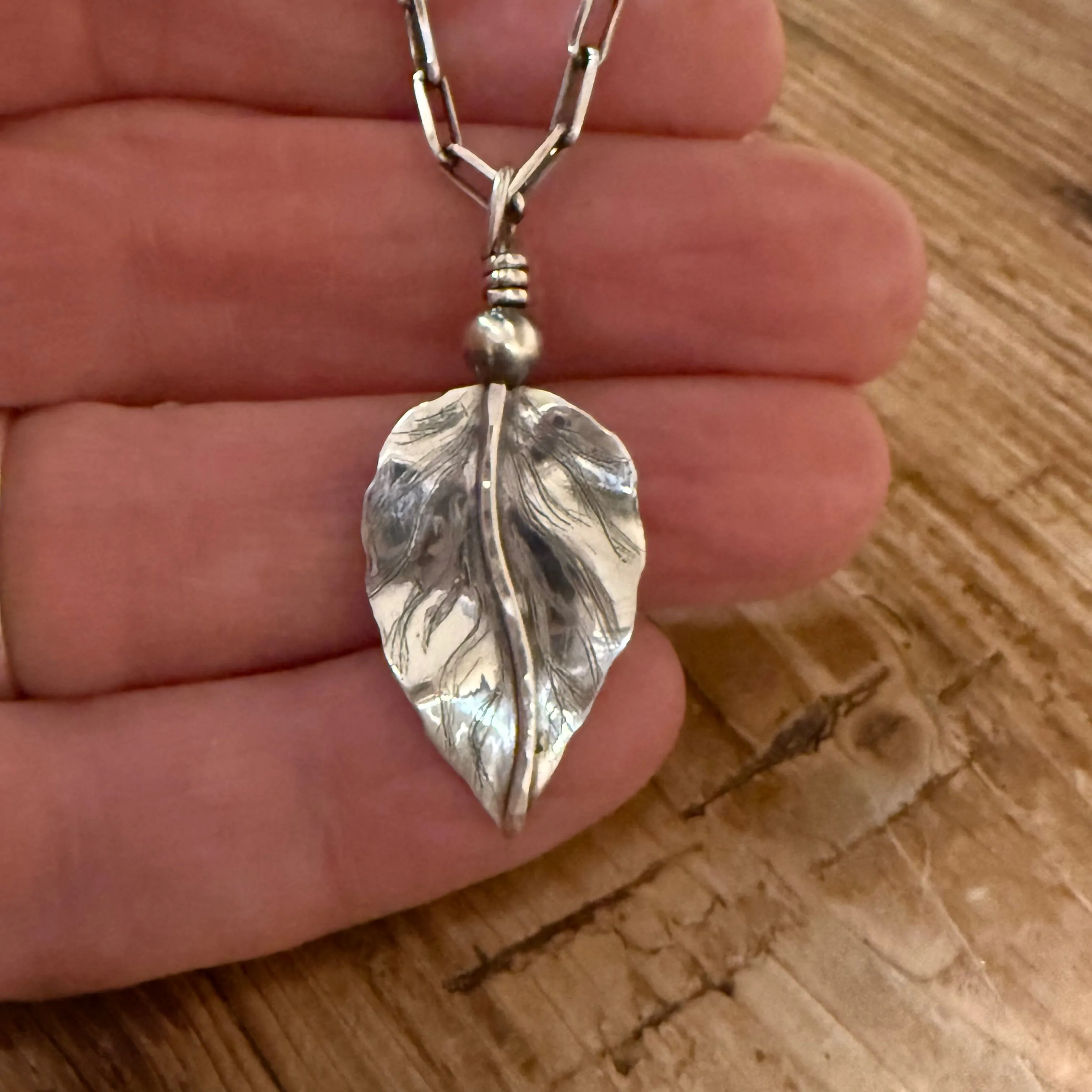 Sterling Silver Leaf Pendant