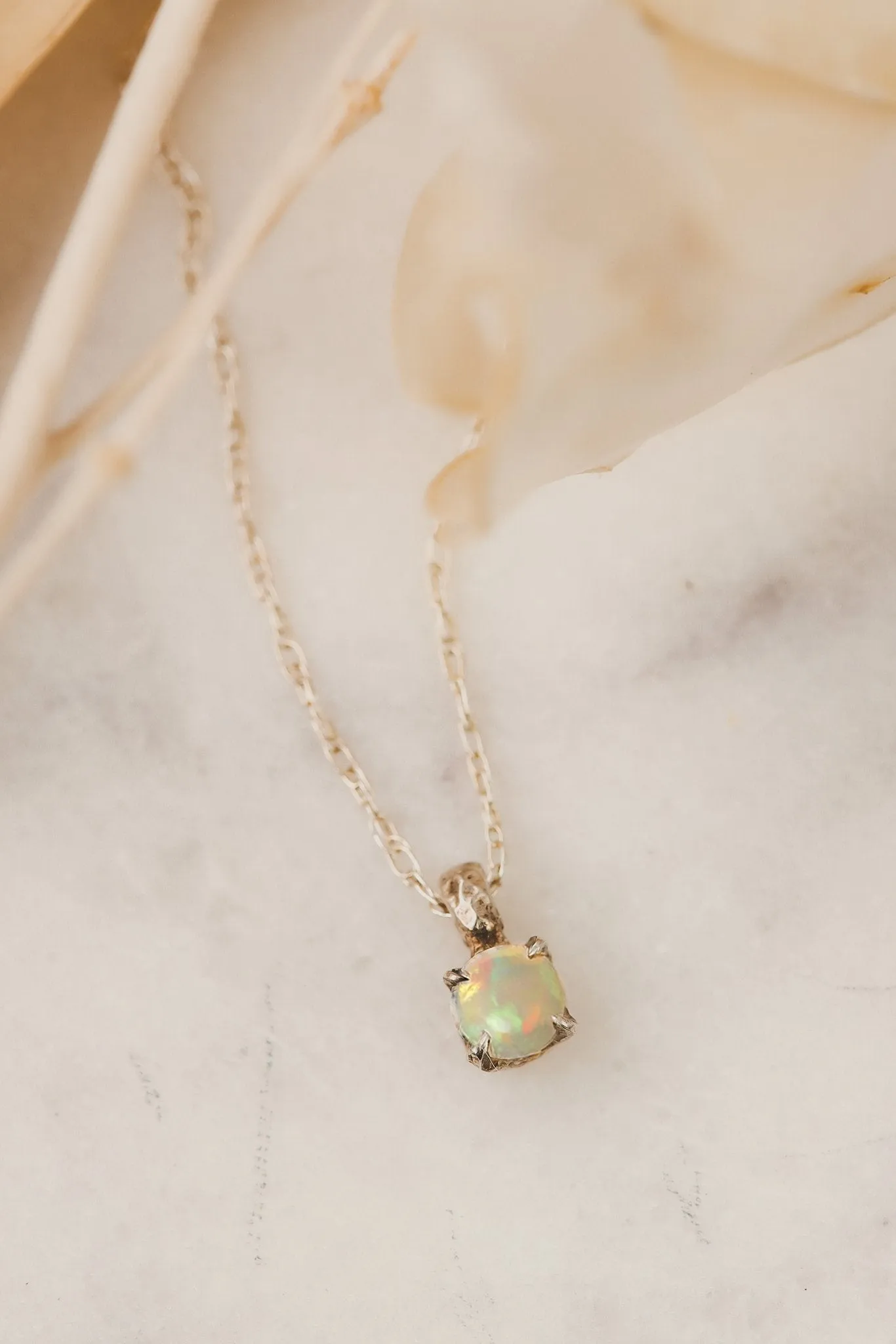 Sterling Silver Opal Necklace