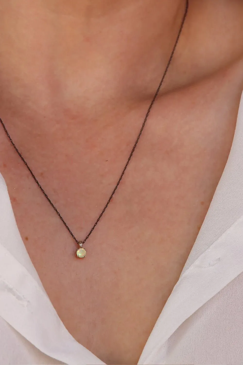Sterling Silver Opal Necklace