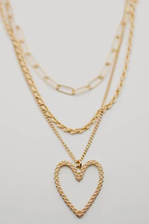 The Kehlani Layered Heart Necklace