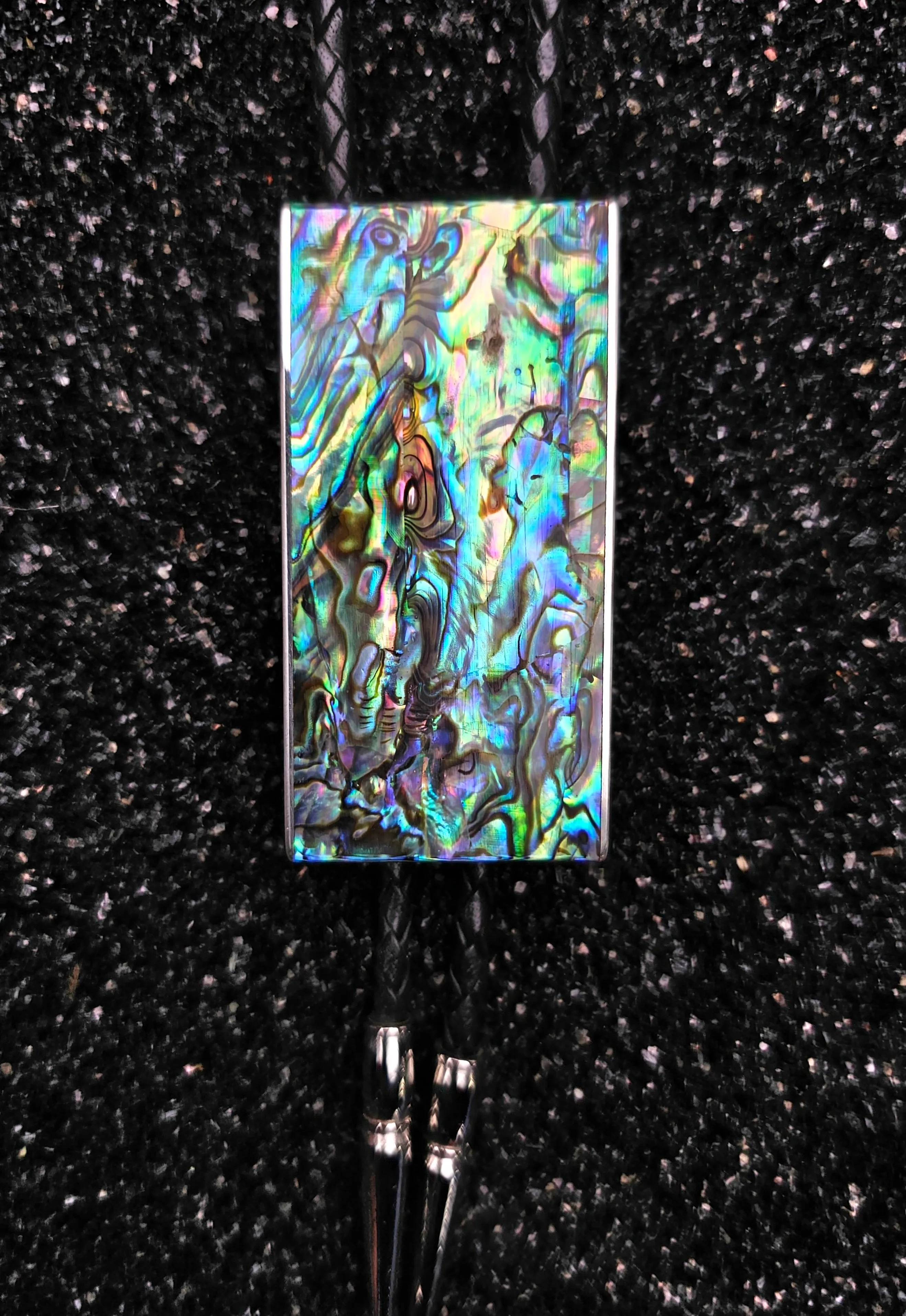 The Lasso (Paua Select Abalone Shell, Ebony Wood & Sterlium Plus Silver Bolo Tie)