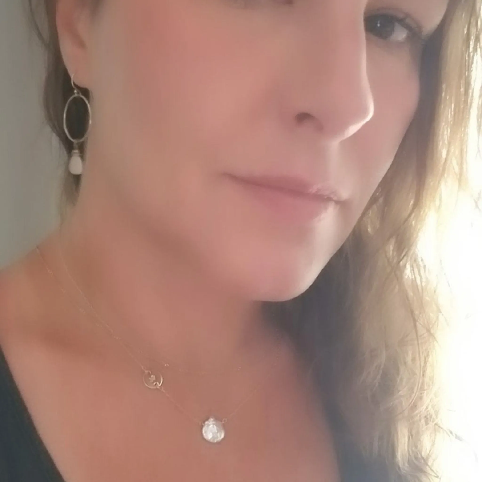 The "Amy" - Raw Freshwater Pearl and Initial Necklace - Sterling or Gold