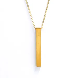 Thin Chain Custom Name Bar Pendant Chain for Men & Women - Gold Color