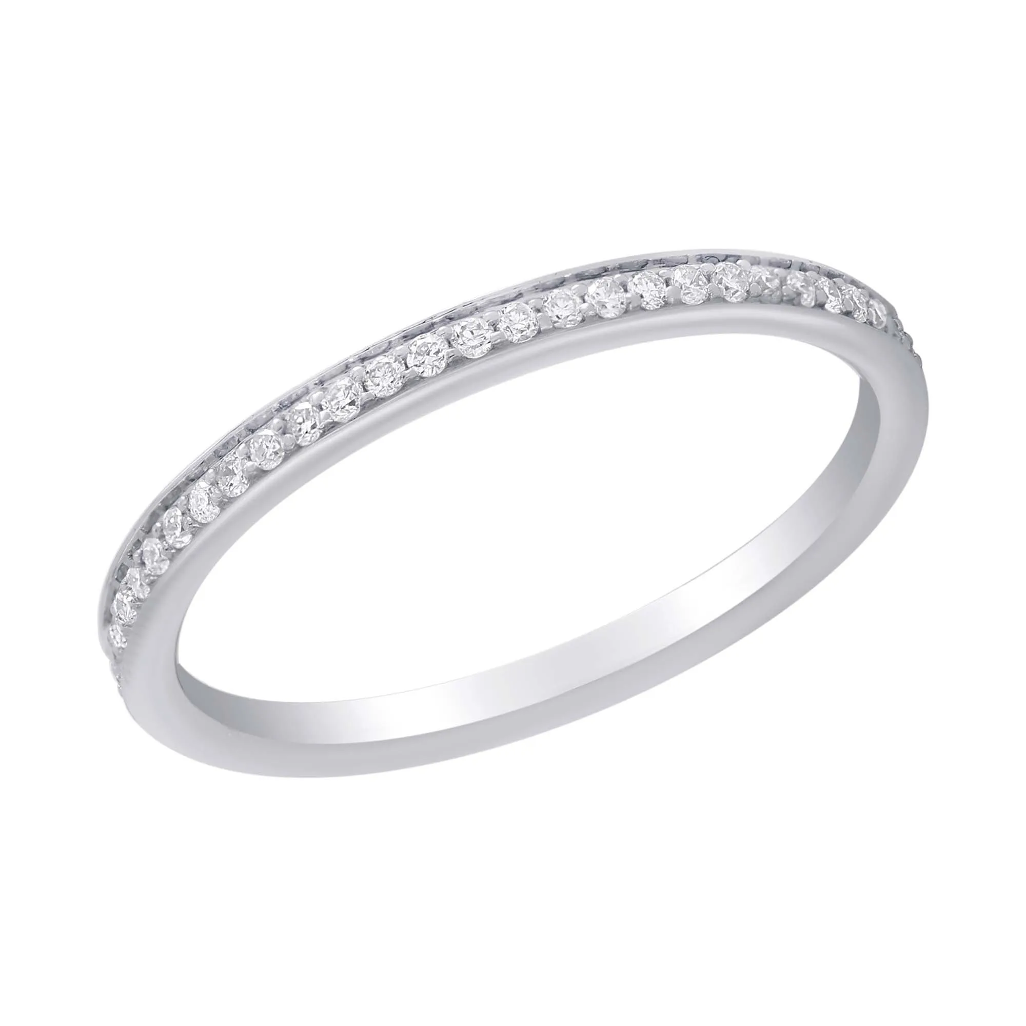 Thin Channel Pave Diamond Band