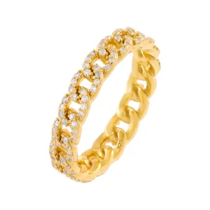 Thin CZ Chain Link Ring