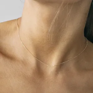 Thin Dainty Ghost Necklace Cable Link Chain 0.3 mm