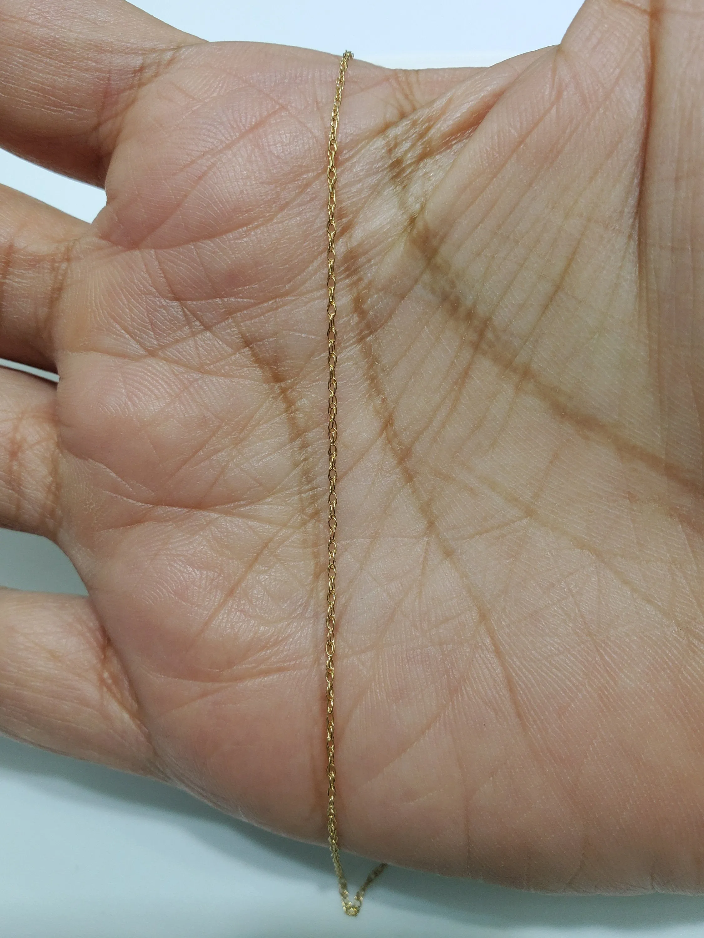 Thin Dainty Solid Gold Rope Chain .95mm 14k Yellow or Rose Gold