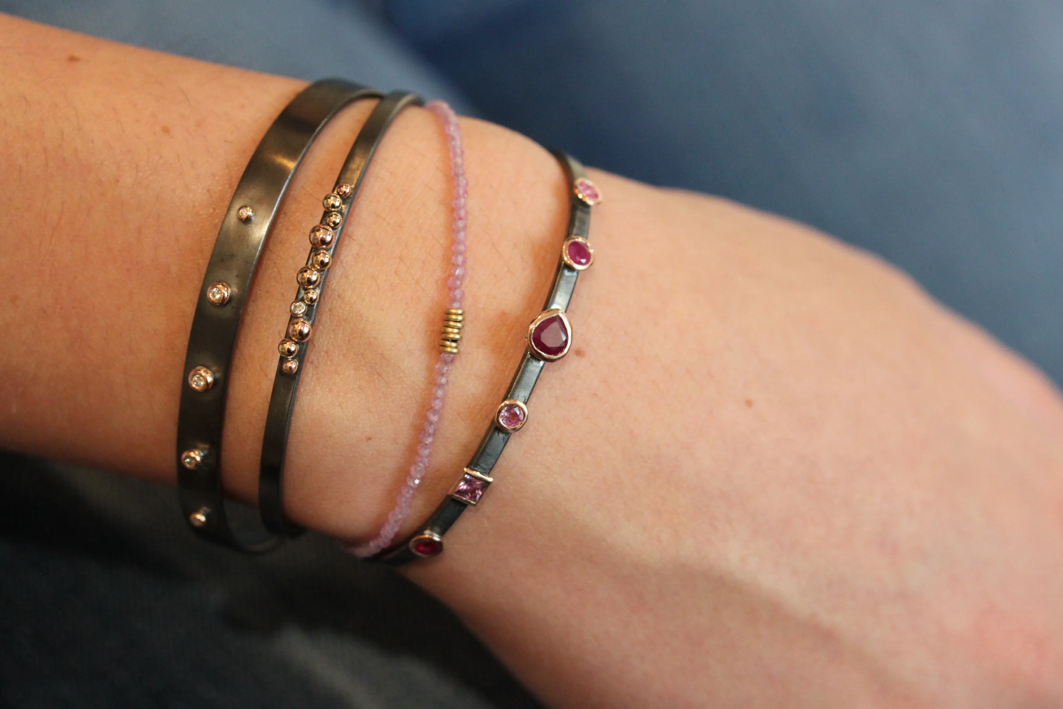 Thin Multi Colored Cluster Cuff