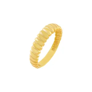 Thin Ribbed Pinky Ring