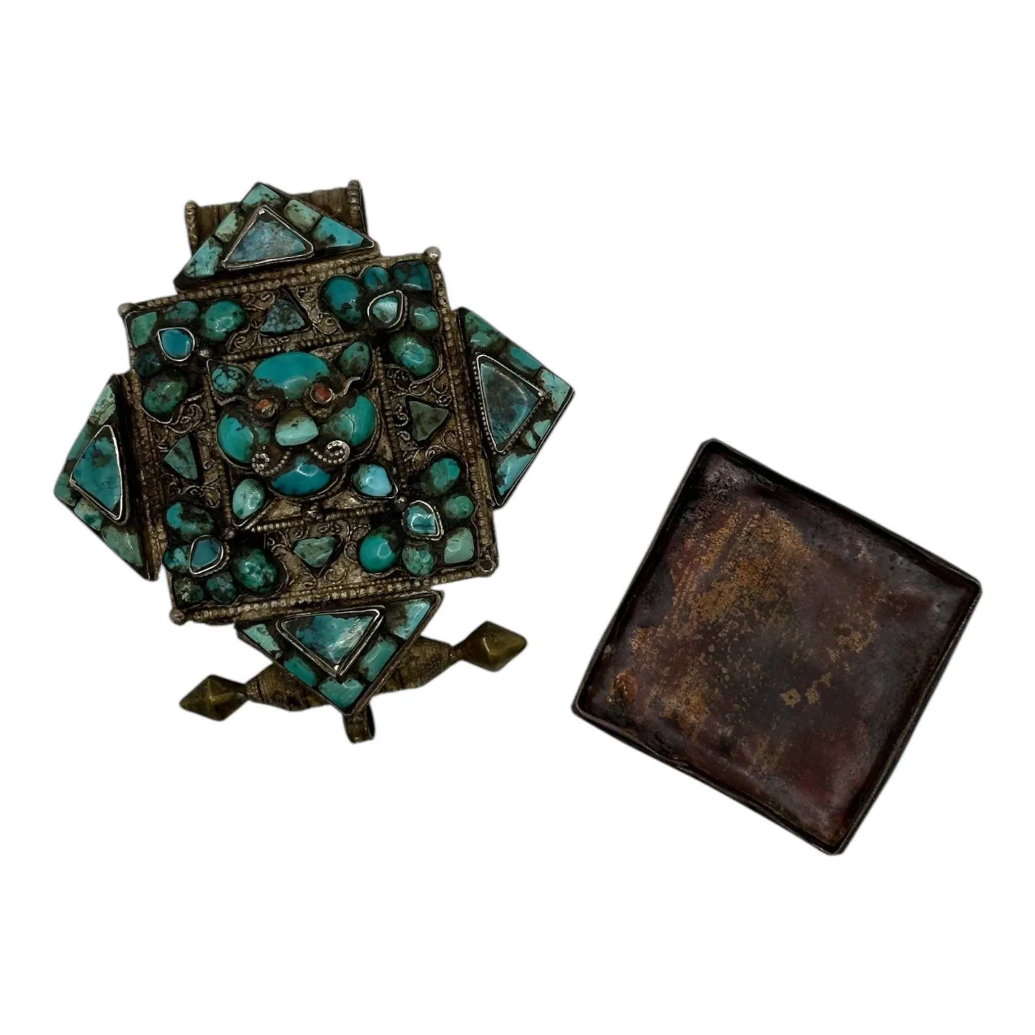 Tibetan Old Garuda Gau Charm Locket