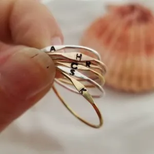 Tiny Personalized Initial Ring - Sterling, Gold or Rose Gold