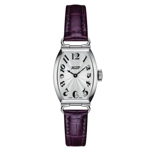 Tissot Women's Watch Heritage Port Small Lady 22x30mm Steel Quartz and purple leather T128.109.16.032.00