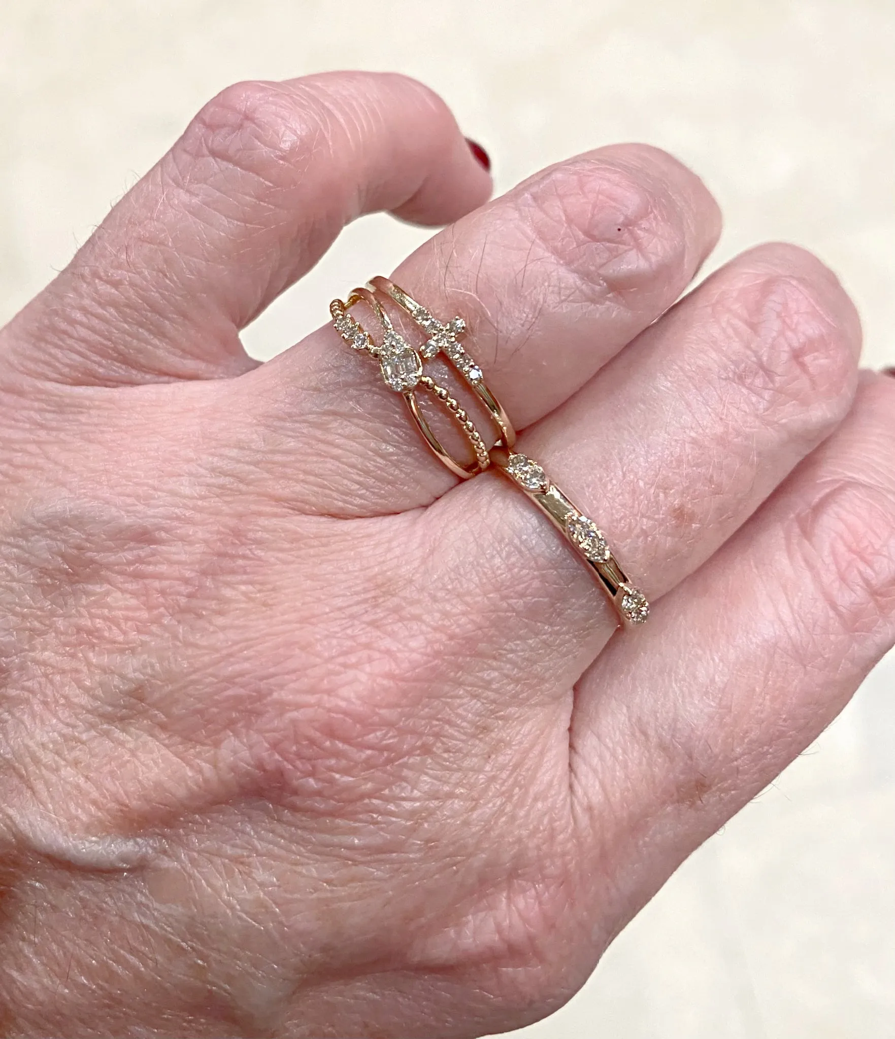Triple Marquise Diamond Station Ring