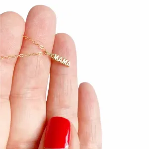 True By Kristy Jewelry - Little Mama Dainty Necklace (Gold)