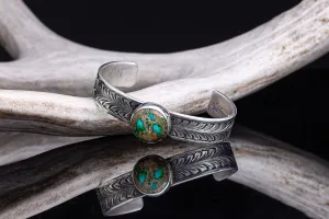 Turquoise & Leaves Cuff