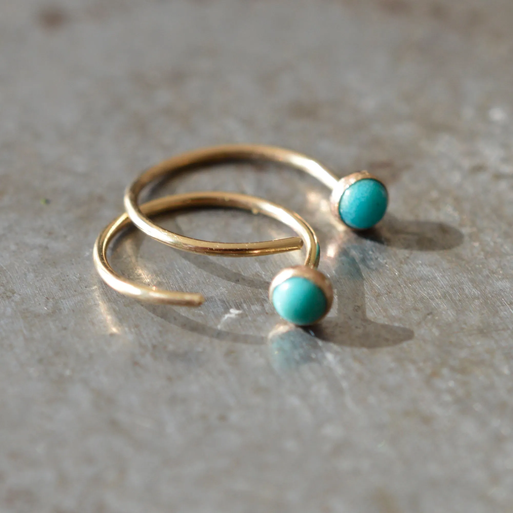 Turquoise Ear Huggers