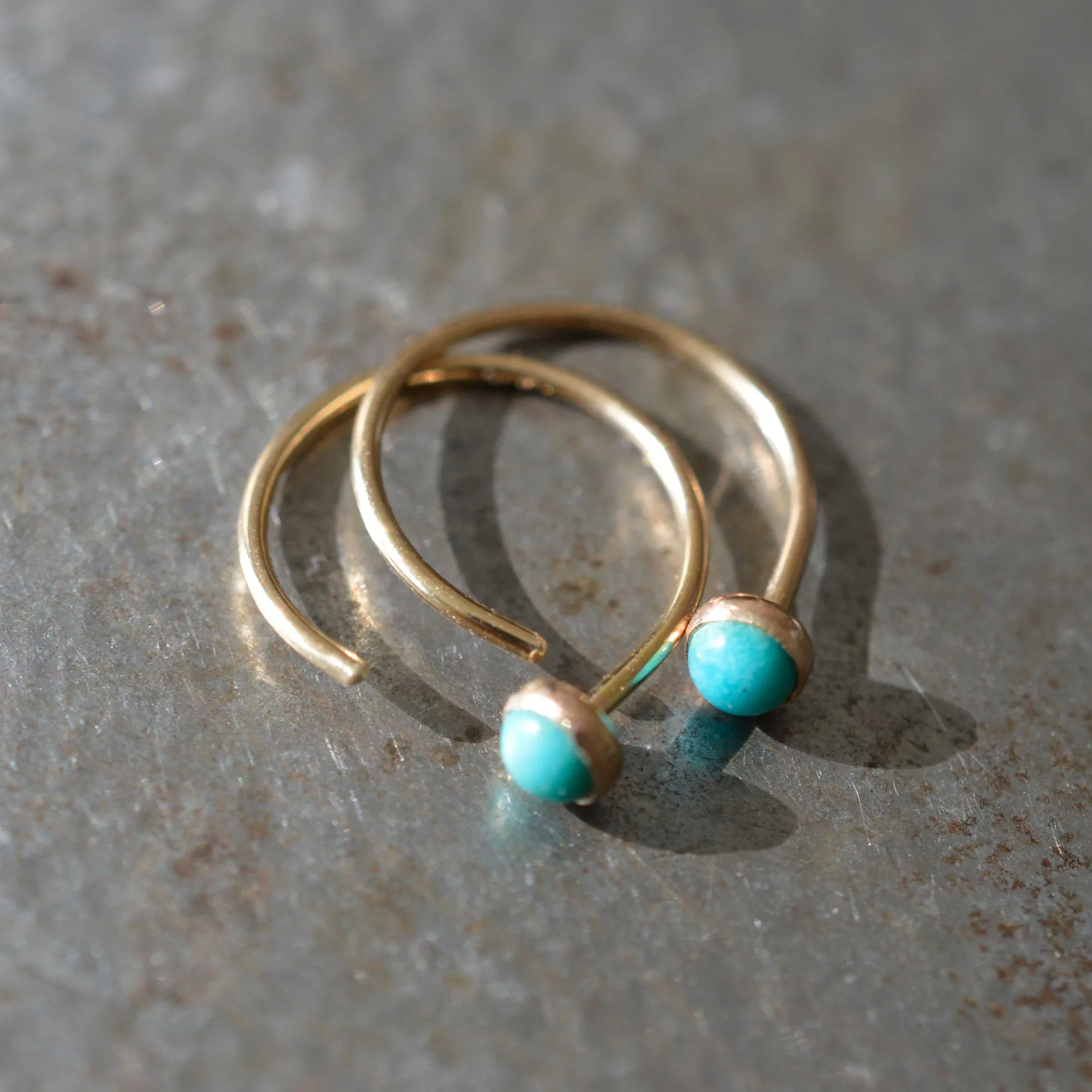 Turquoise Ear Huggers