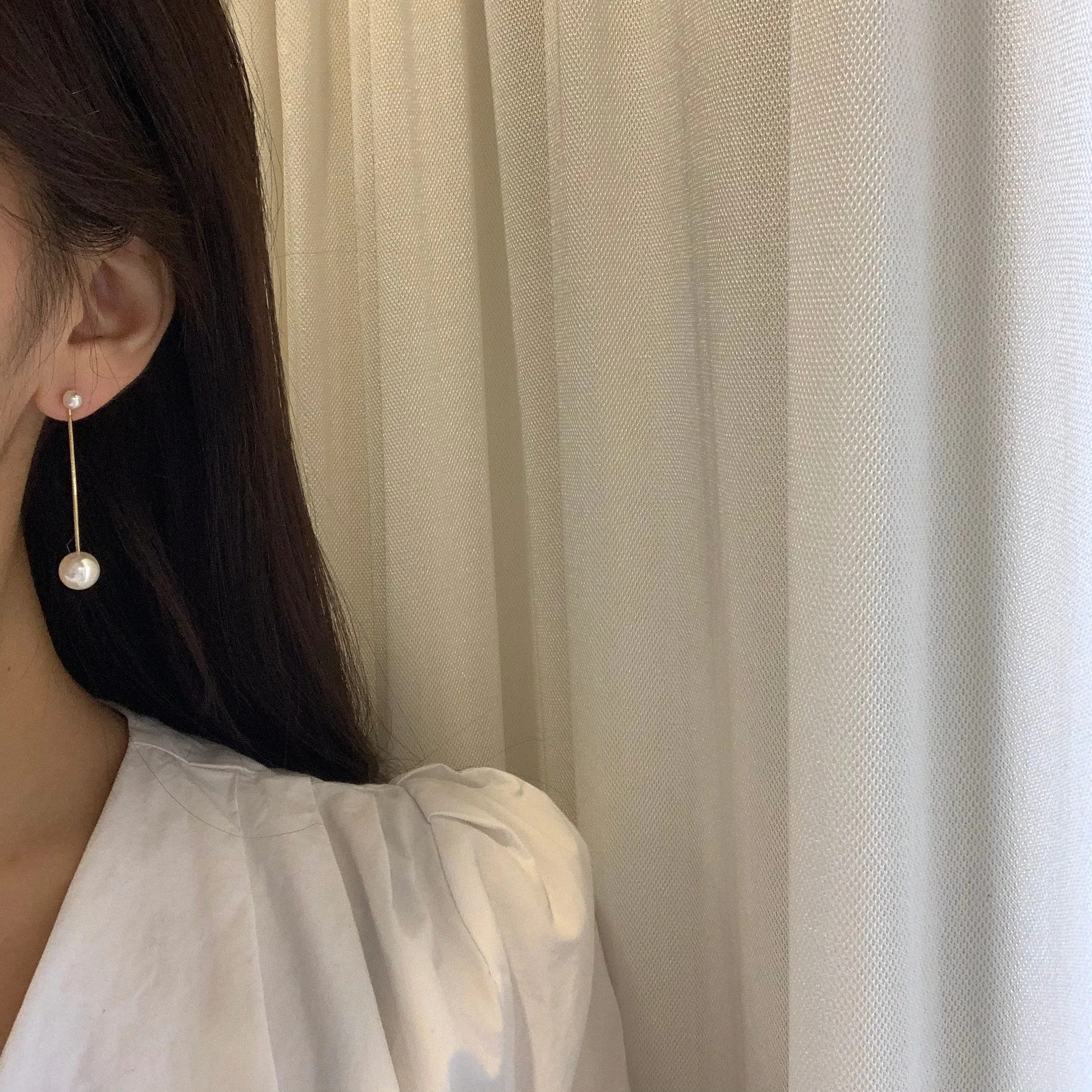 Two-In-One Dainty Pearl Dangle earrings