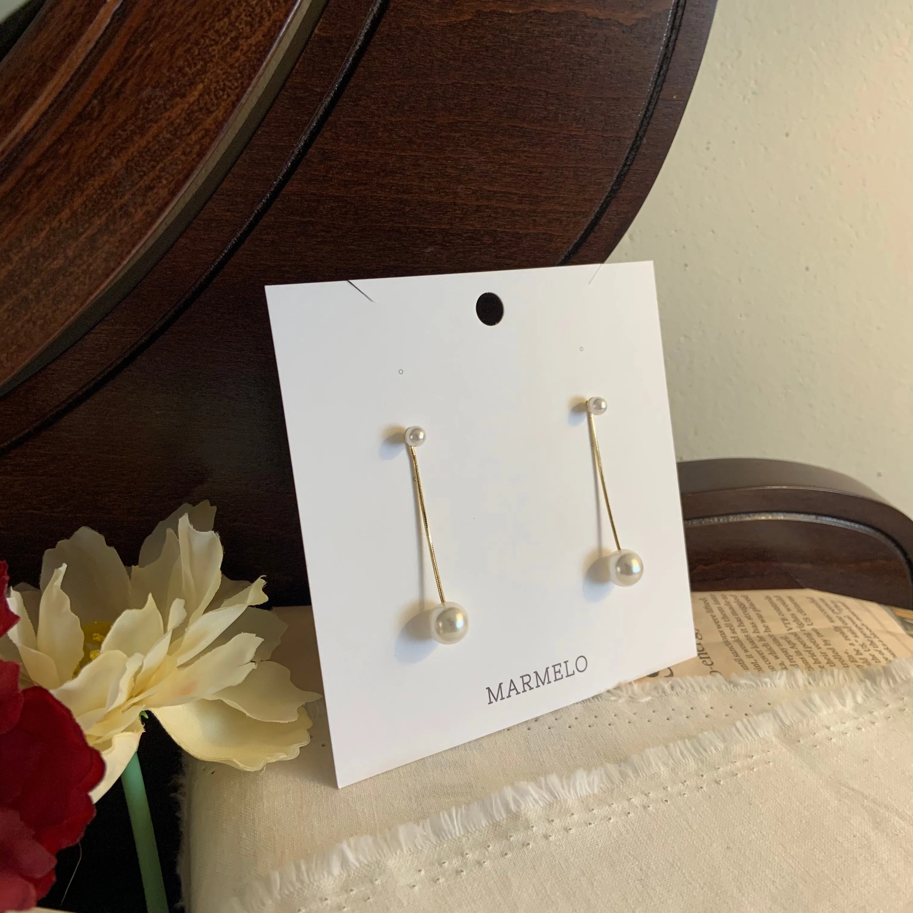 Two-In-One Dainty Pearl Dangle earrings