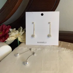 Two-In-One Dainty Pearl Dangle earrings