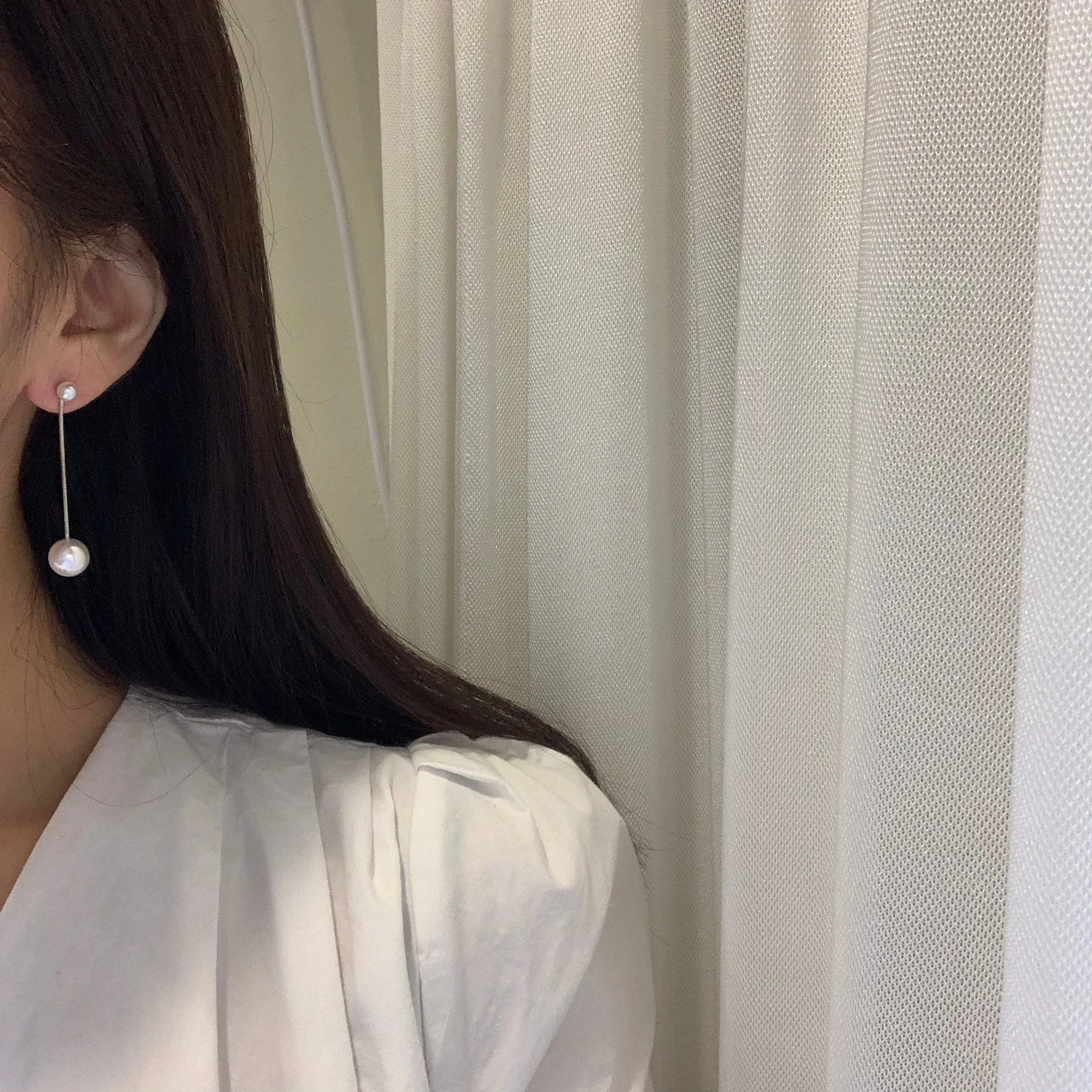 Two-In-One Dainty Pearl Dangle earrings