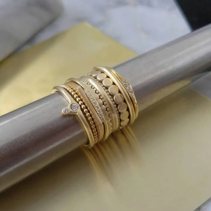 Ultra thin 18k gold dot ring, delicate gold ring for women, 18k gold stacking ring, gold baubble ring, connected dots ring
