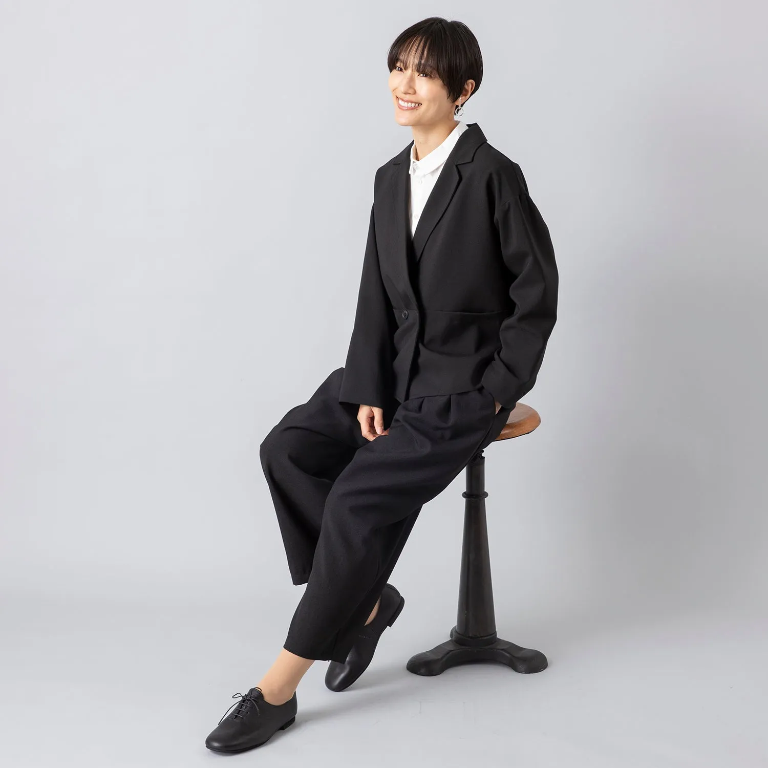 uncinq | アンサンク　Melange Ox Wide Tuck Easy Pants