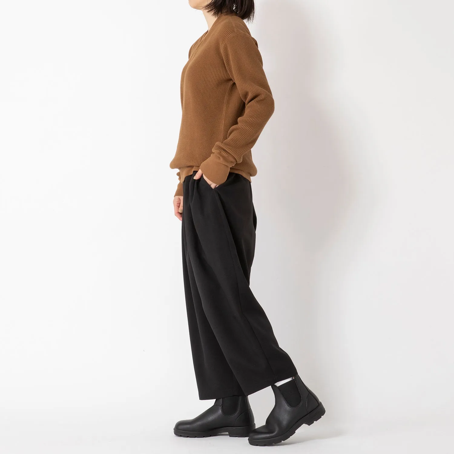 uncinq | アンサンク　Melange Ox Wide Tuck Easy Pants