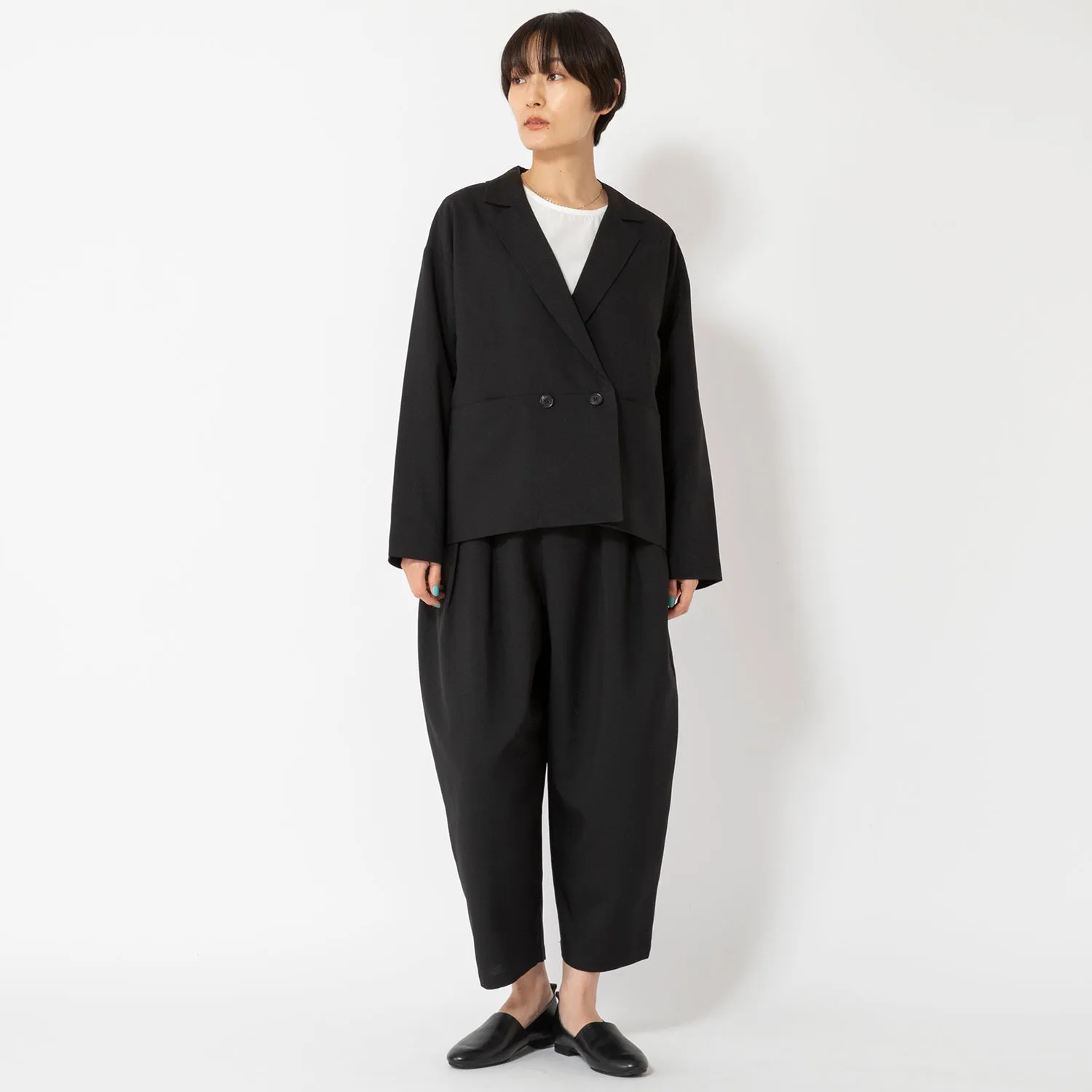 uncinq | アンサンク　Melange Ox Wide Tuck Easy Pants