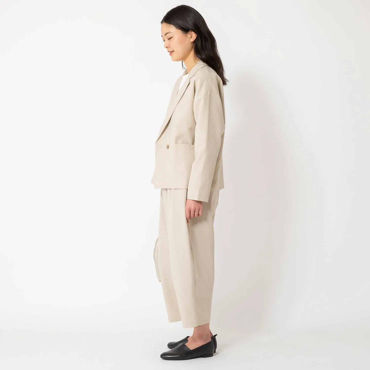 uncinq | アンサンク　Melange Ox Wide Tuck Easy Pants