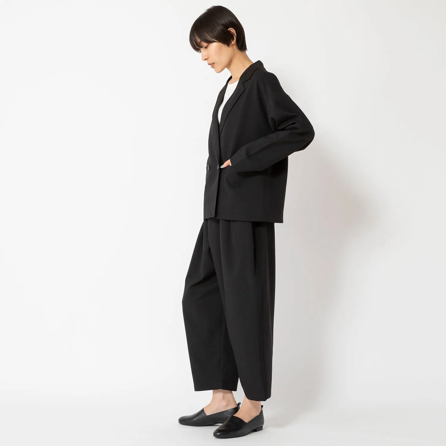 uncinq | アンサンク　Melange Ox Wide Tuck Easy Pants