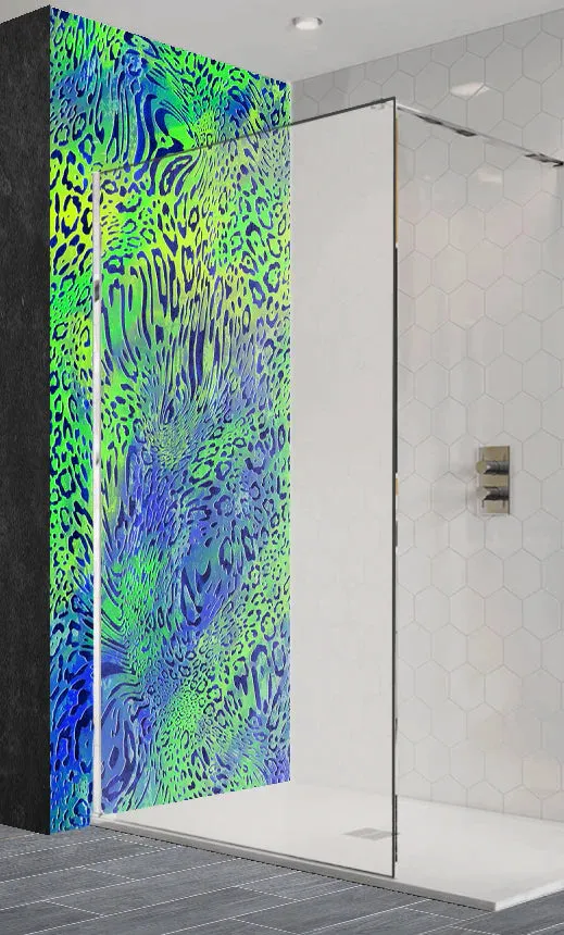 Vibrant Leopard Print Acrylic Shower Wall Panels Home Decor Wall Panels 2440mmm x 1220mm