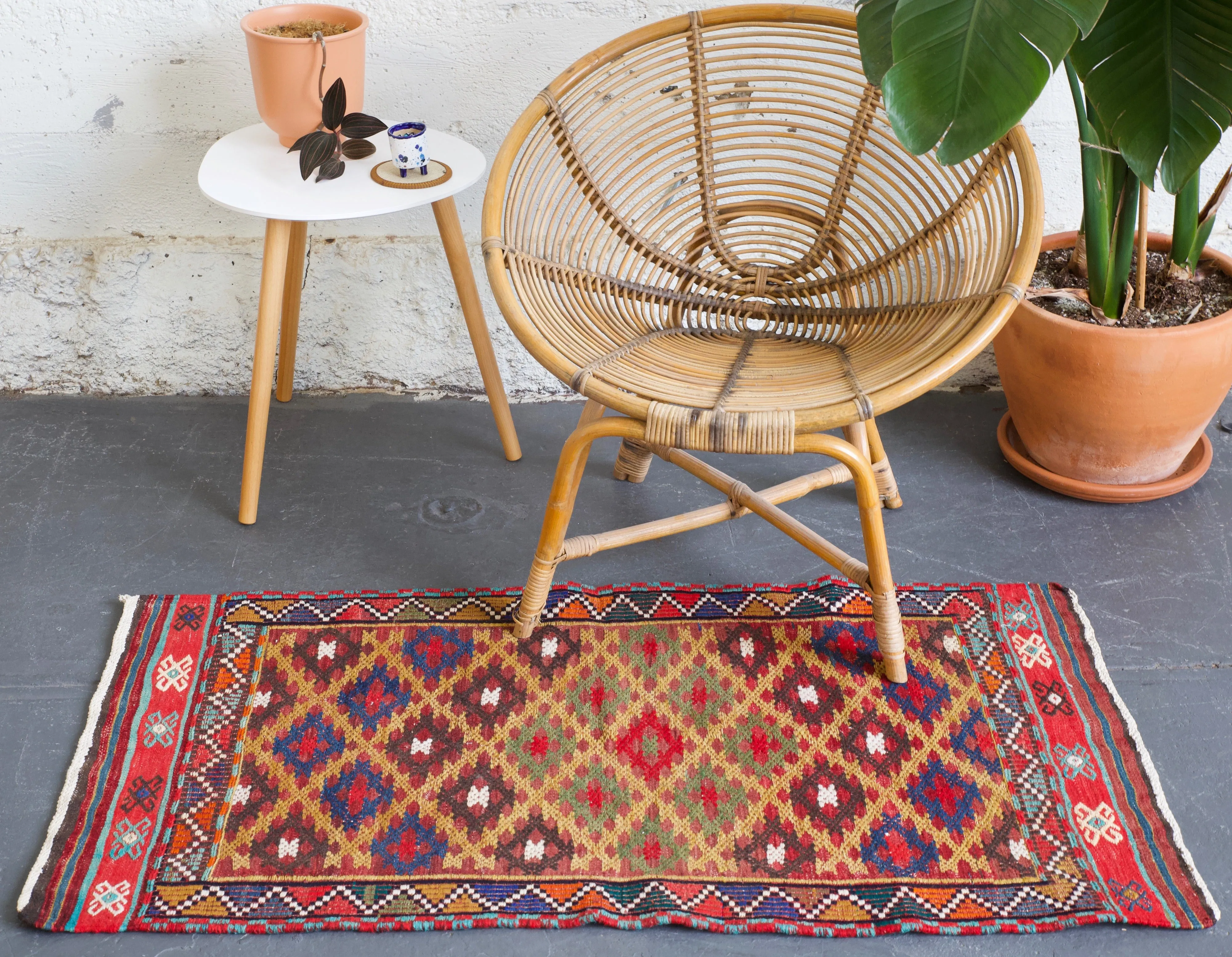 Vintage Mini Turkish Kilim Rug