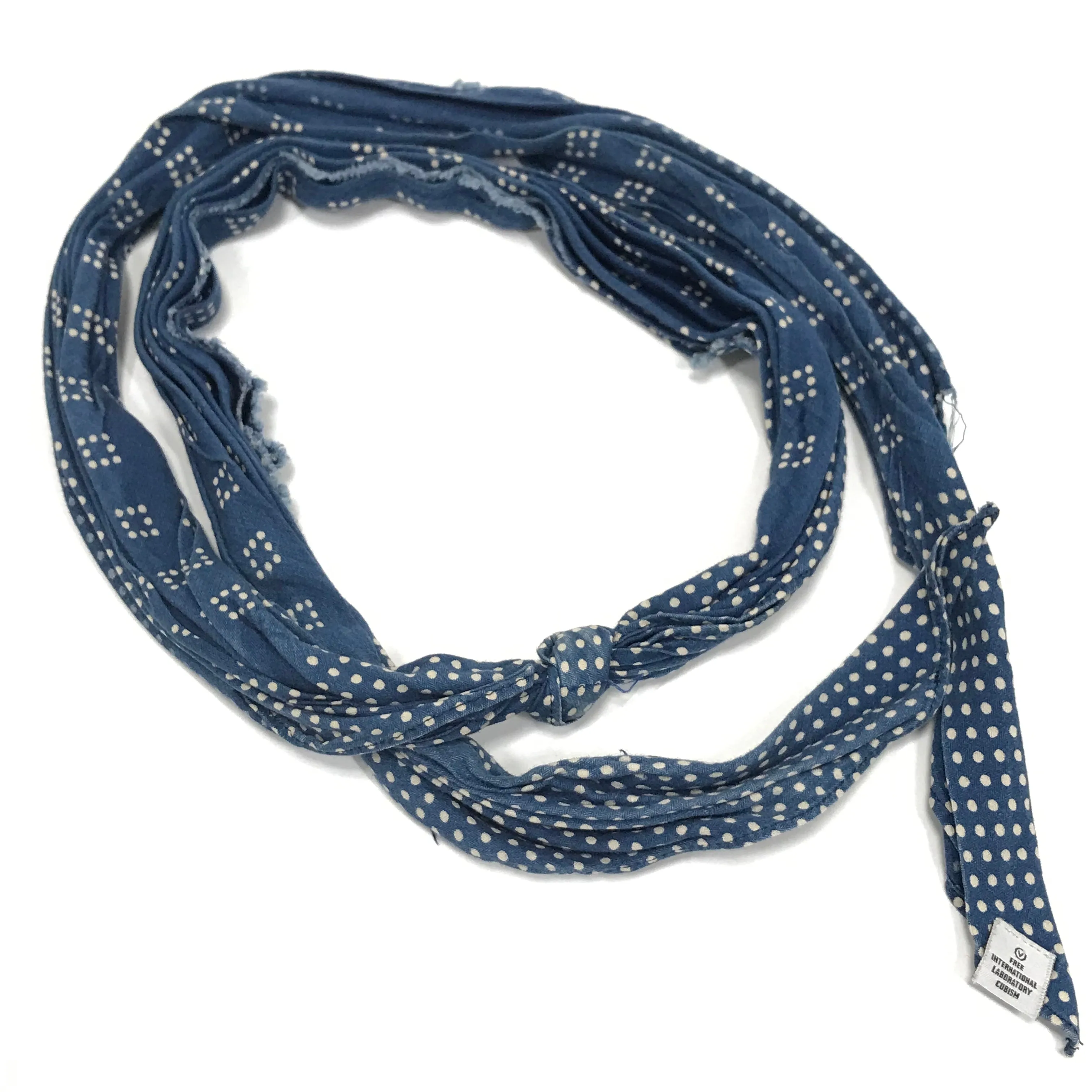 Visvim 14SS Bandana Belt Dots (Mini Herringbone) Blue