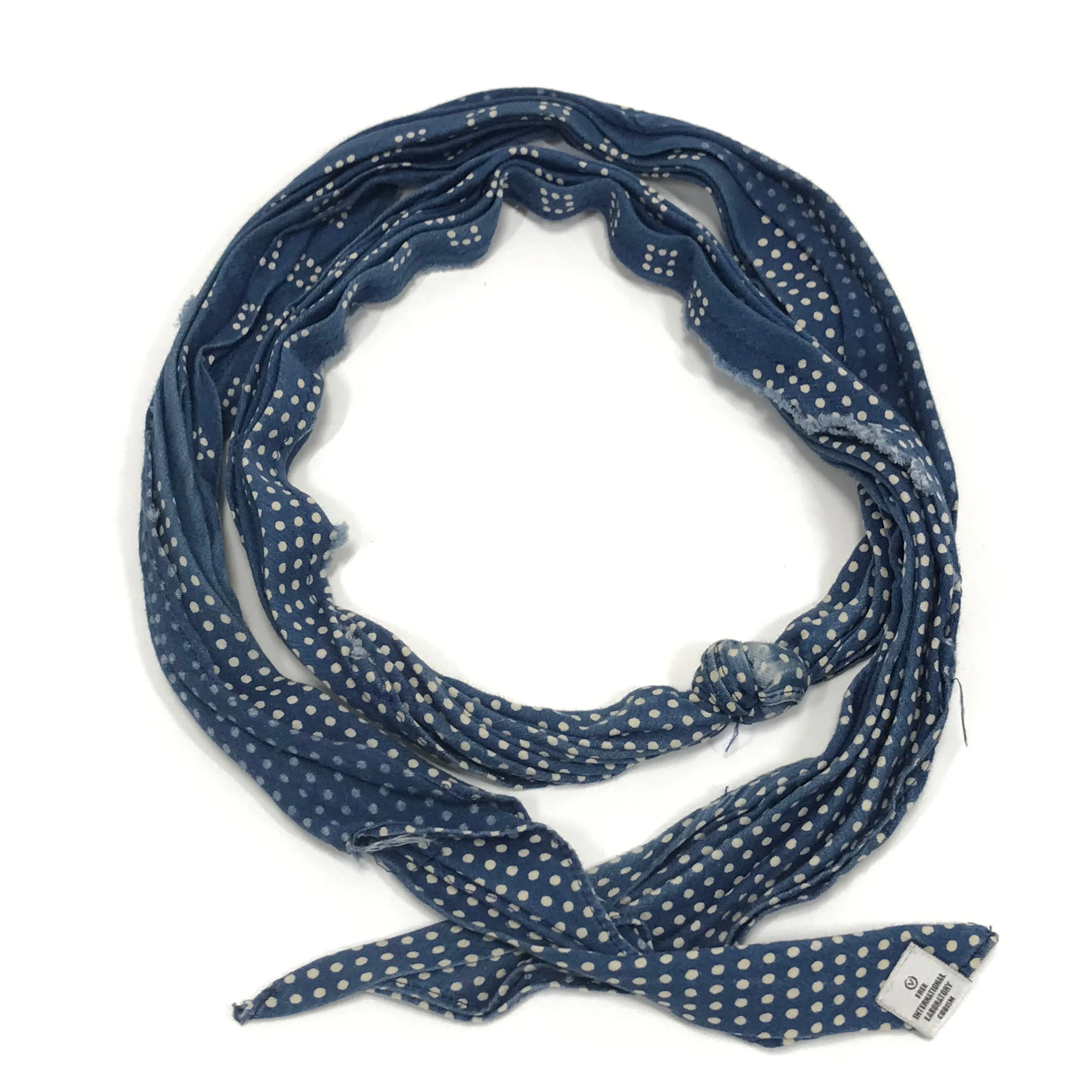 Visvim 14SS Bandana Belt Dots (Mini Herringbone) Blue