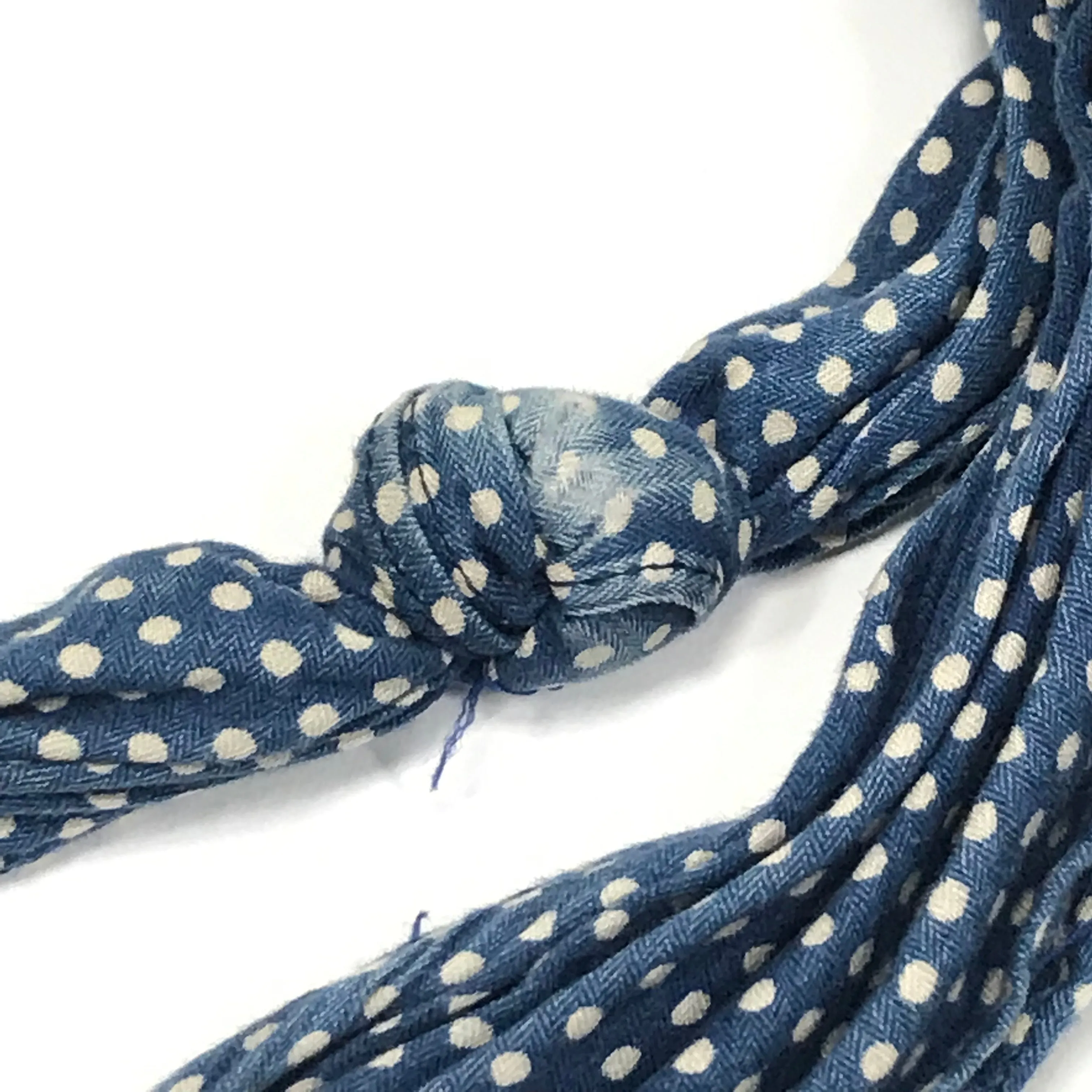Visvim 14SS Bandana Belt Dots (Mini Herringbone) Blue
