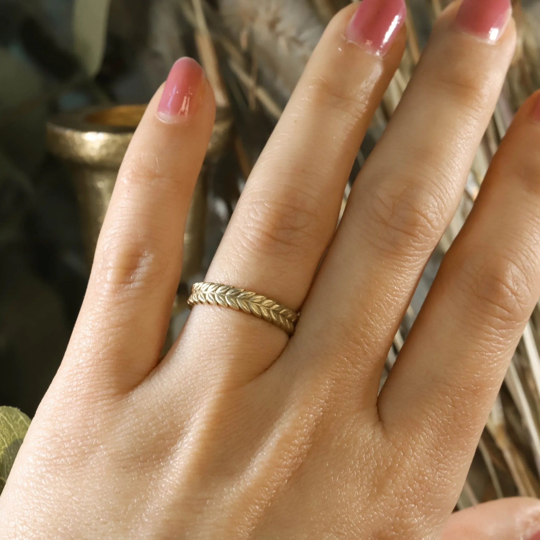 Wheat Carved Eternity Band