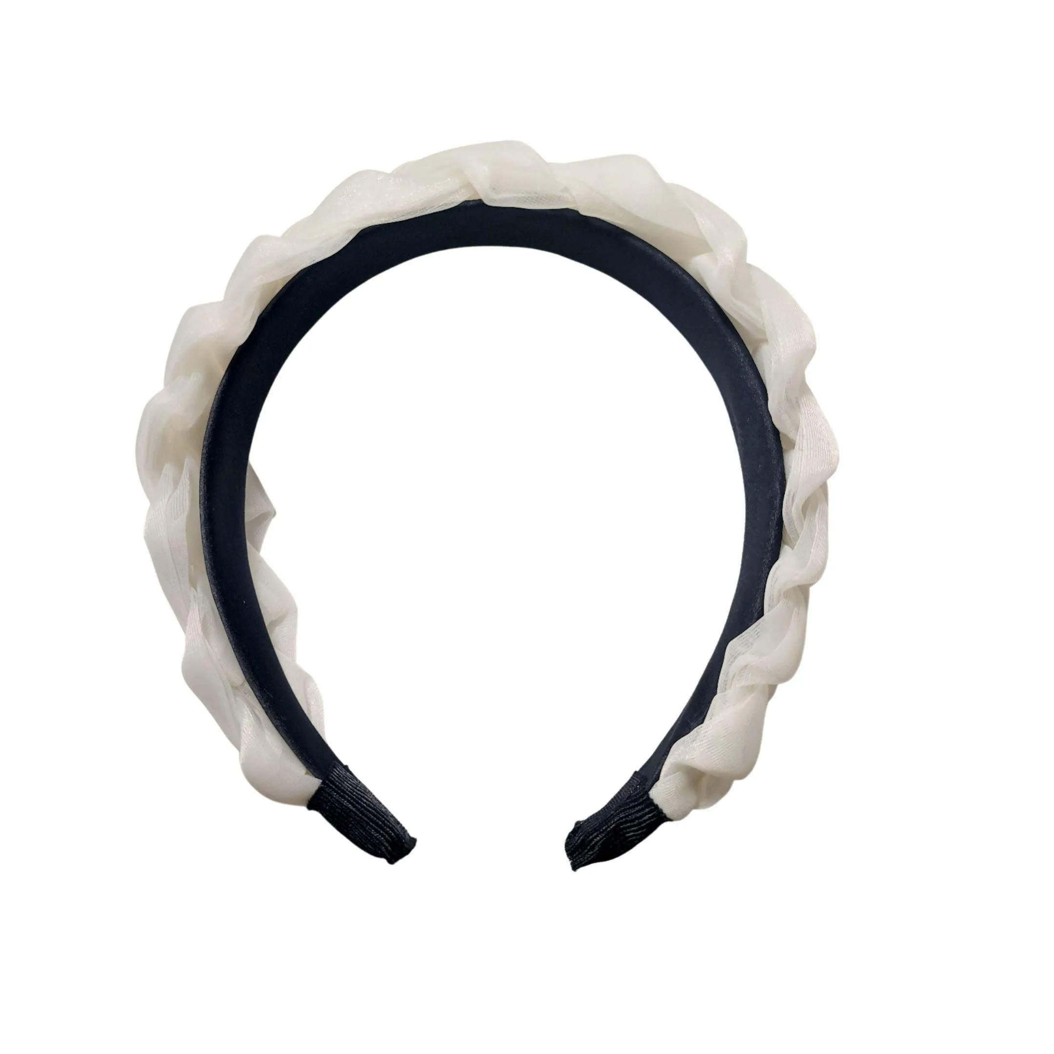 White Braided Mesh Headband